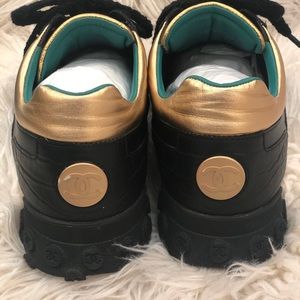 CHANEL Shoes - LIKE NEW~MEN’S CHANEL BLACK/GOLD SNEAKERS~ SIZE:13 CHANEL Shoes - LIKE NEW~MEN’S CHANEL BLACK/GOLD SNEAKERS~ SIZE:13